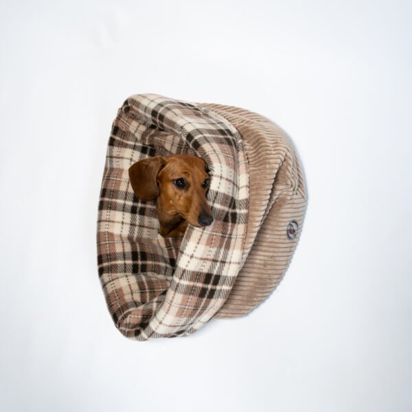 Cocoon - Grotte à câlins sans fourrure<span> - </span>M, Ecossais beige