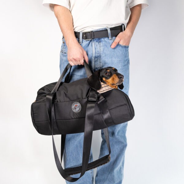Sac Duffel - Saucisse pour teckel avec des poignées<span> - </span>T 2, Noir